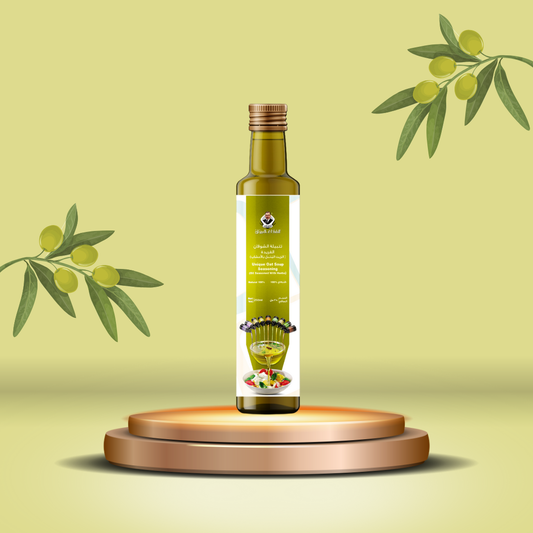 Huile d’olive assaisonnée aux herbes (mélange unique pour l’avoine).