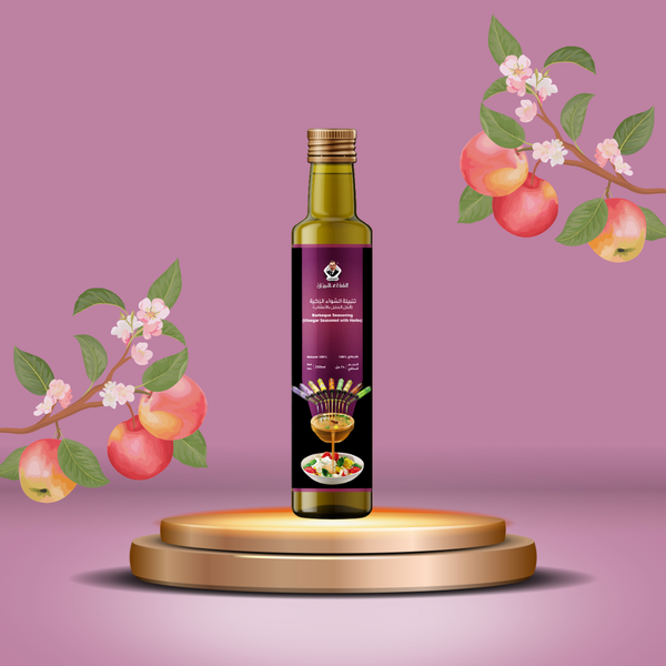 Vinaigre de cidre naturel assaisonné aux herbes (marinade pour barbecue savoureux).